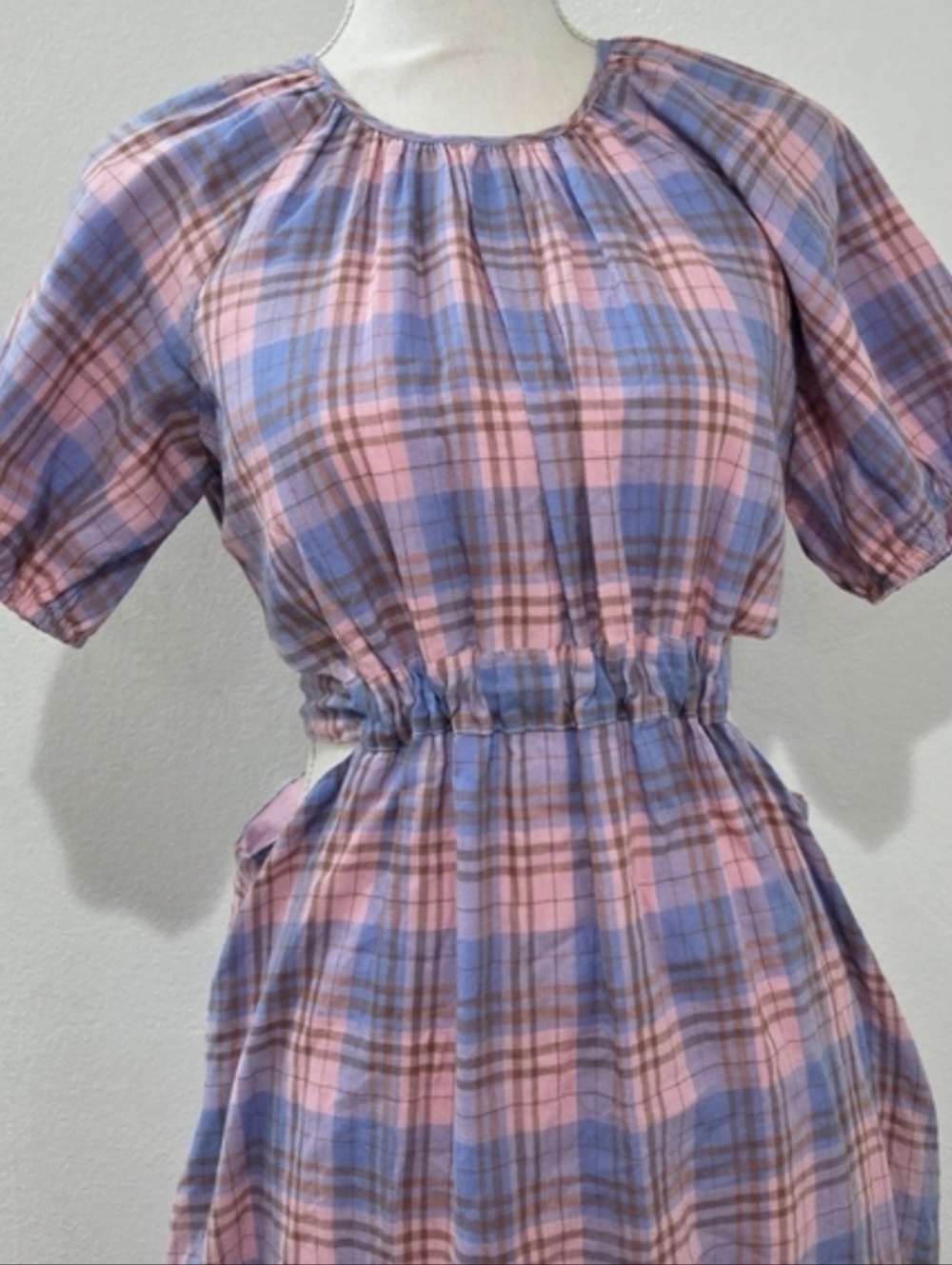 Likely Payson Side Cutout Plaid Cottagecore Tiered Ruffle Hem Dress - Picture 6 of 6